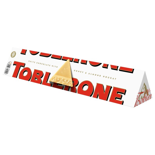 Toblerone white chocolate with honey and almond nougat 340g (British brand)