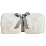 M&S Knitted Tassel Throw in Cream, imported from the UK