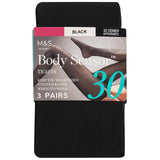 M&S 30 Denier Body Sensor Tights Black Medium, imported from the UK