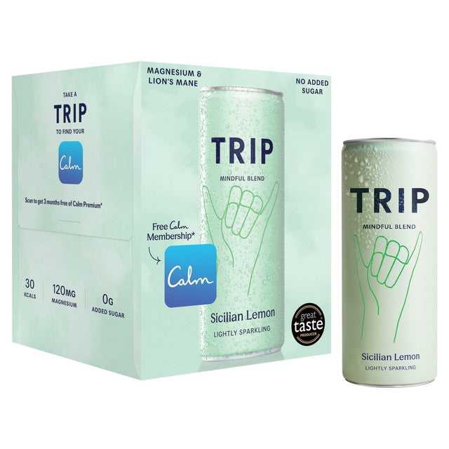 TRIP sparkling drink Sicilian Lemon, imported from the UK