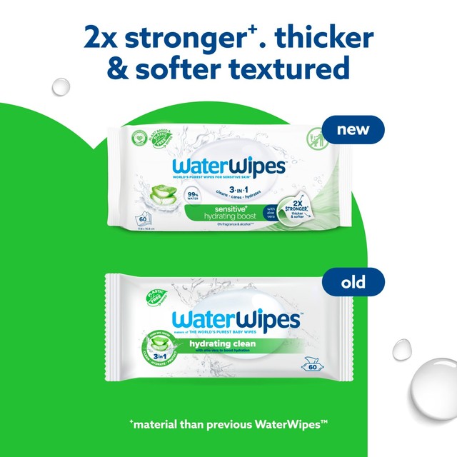 WaterWipes Hydrating Clean Baby Wipes 60 wipes (British brand)