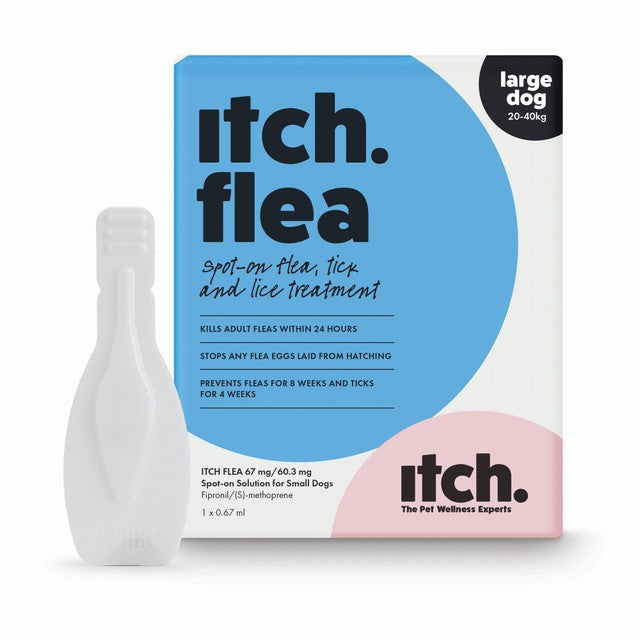 Itch flea spot-on treatment for large dogs 20-40kg, UK version