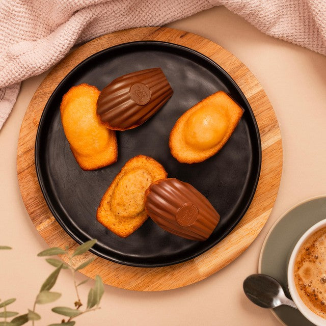Maison Colibri hazelnut madeleine milk chocolate shell 156g, imported from the UK