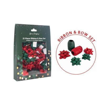 M&S RSW International Red & Green Kraft Bow Set Christmas Gift Wrapping Bows and Raffia- Buy online at McGrocer