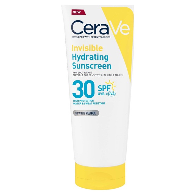 CeraVe invisible hydrating sunscreen SPF 30, imported from the UK