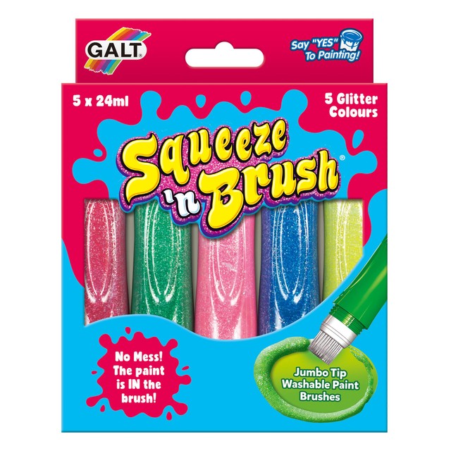 Galt Squeeze n Brush 5 glitter colours craft painting set, UK version