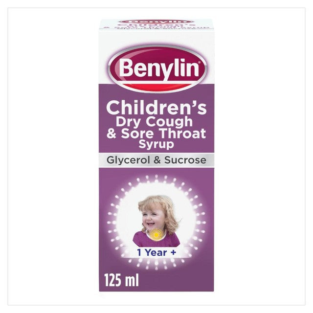 Benylin Childrens Dry Cough Syrup Blackcurrant 125ml - British product
