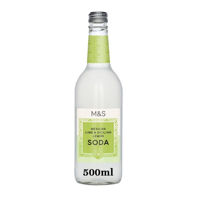 M&S Mexican Lime Sparkling Soda 500ml - British product