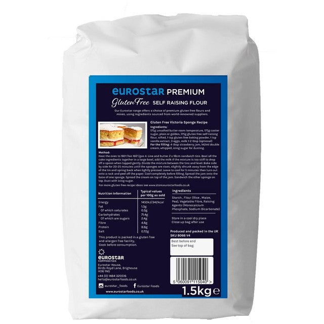 Eurostar Foods Gluten Free Self Raising Flour 1500g - British product