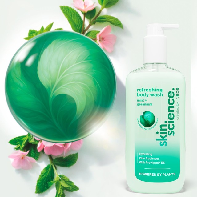 INEOS Mint & Geranium Body Wash, imported from the UK