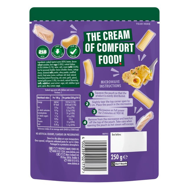 Dolmio Chicken & Garlic Rigatoni ready meal 250g - British product