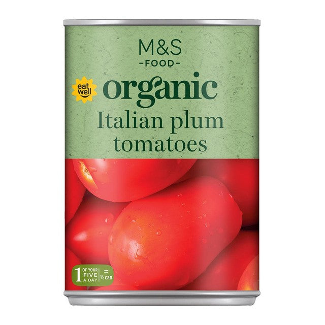 M&S Organic Italian Plum Tomatoes 400g, imported from the UK