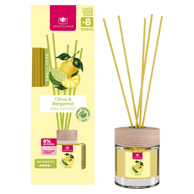 Cristalinas reed diffuser Citrus & Bergamot 35ml - British product