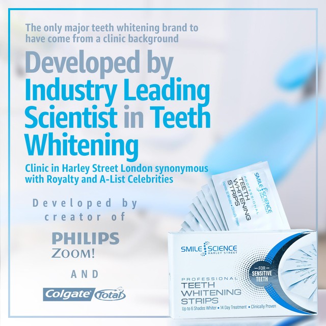 Smile Science professional teeth whitening strips 28 strips (British brand)