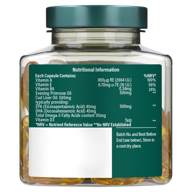 Holland Barrett Cod Liver Oil capsules 500mg 60 pack, UK version