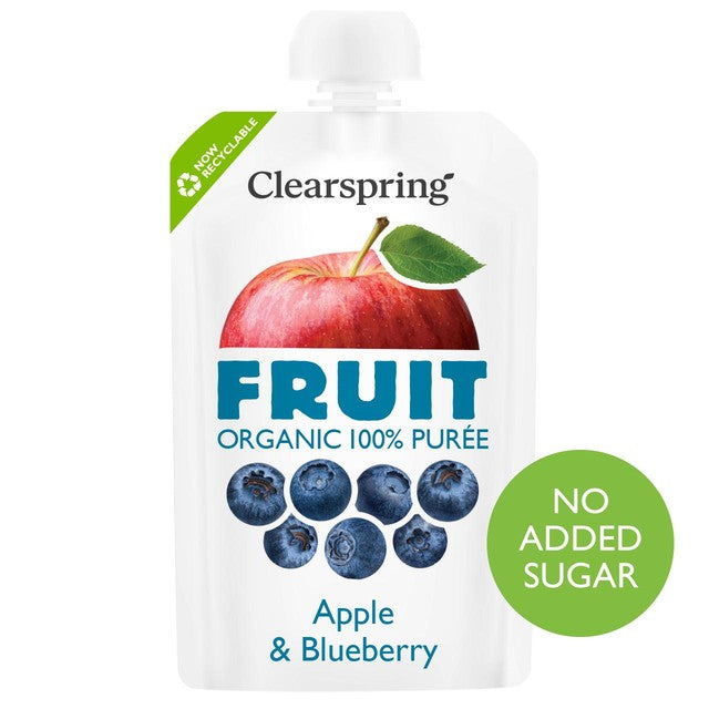 Clearspring Organic fruit puree Apple Blueberry 100g - British product