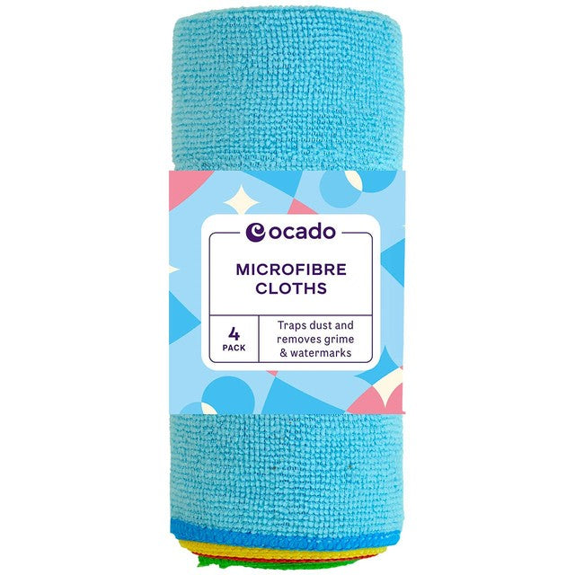 Ocado microfibre cleaning cloths 4 pack (British brand)
