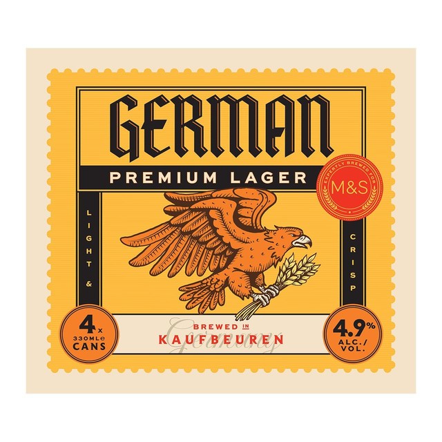 M&S German Lager 4 x 330ml, imported from the UK