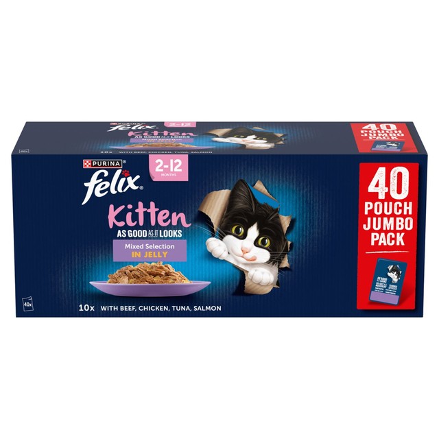 Felix kitten mixed jelly cat food, imported from the UK