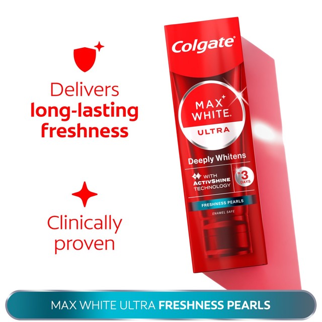Colgate Max White Ultra Fresh Pearls toothpaste 75ml - British product