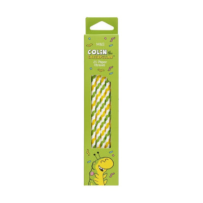 M&S Colin der Raupe Papierstrohhalme 20er Pack