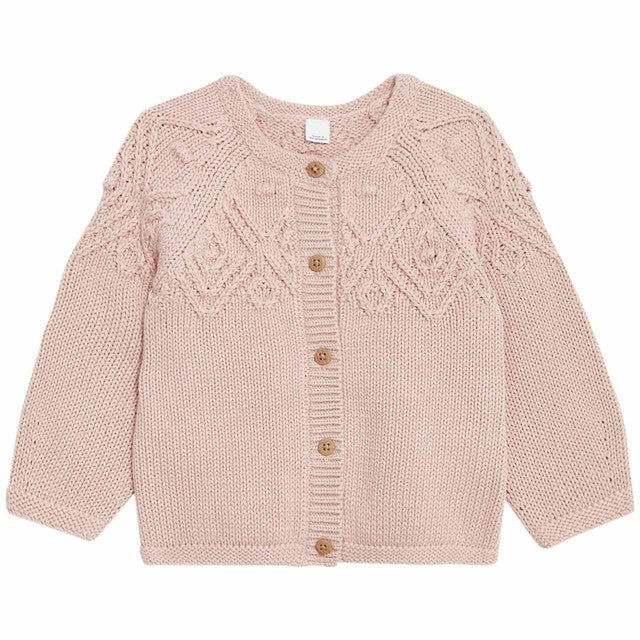 M&S Girls Patterned Cotton Cardigan 6-9 Months, imported from the UK