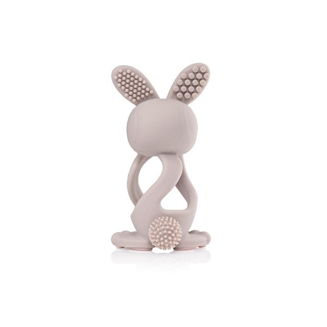 Brush-Baby Bobbie Bunny Baby Teether Toy Cappuccino Grey - British product