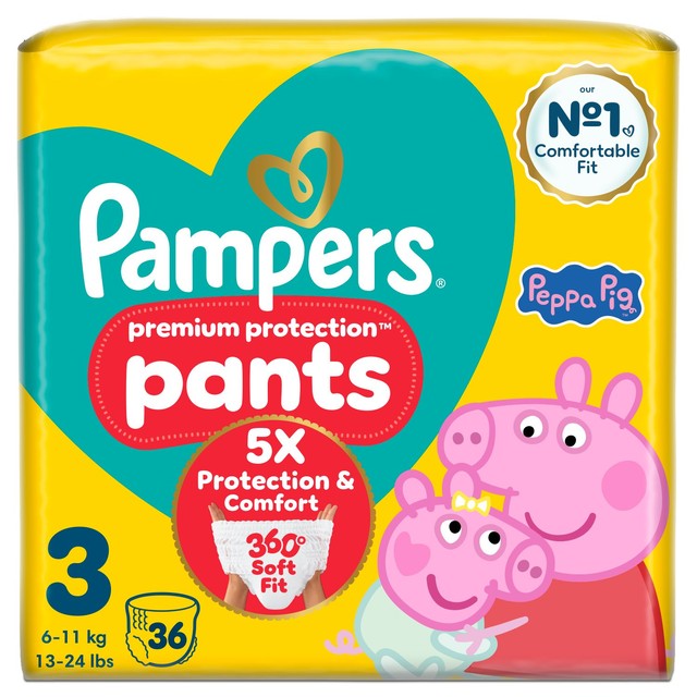 Pampers New Baby Nappy Pants Size 3 36 pack, imported from the UK