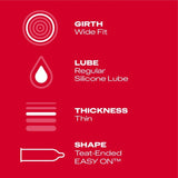 Durex Thin Feel XL Wide Fit Condoms 12 Pack - British product