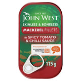 John West mackerel fillets in spicy tomato sauce 115g, UK version