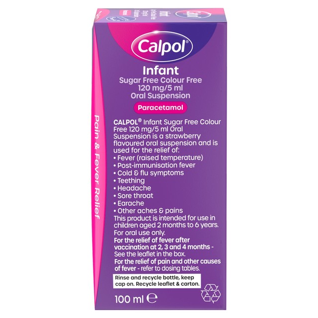 Calpol Infant Strawberry Suspension 100ml - British product