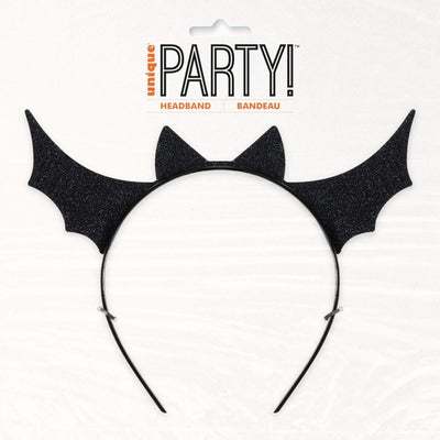Unique Party Black Bat Halloween Headband Party Accessory 12 inch