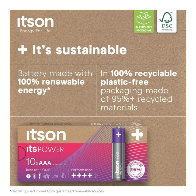 ITSON Itspower AAA alkaline batteries 10 pack, UK version