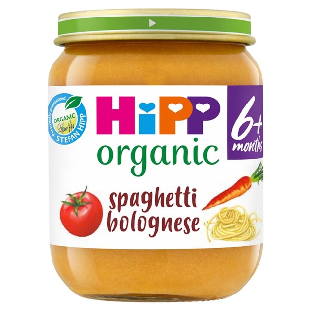 HiPP Organic Spaghetti Bolognese baby food jar 125g, UK version