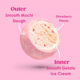 Little Moons Mochi Ice Cream Strawberries and Cream 6x32g, UK version