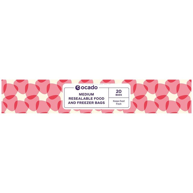Ocado Resealable Food Freezer Bags Medium 20 Pack imported from the UK