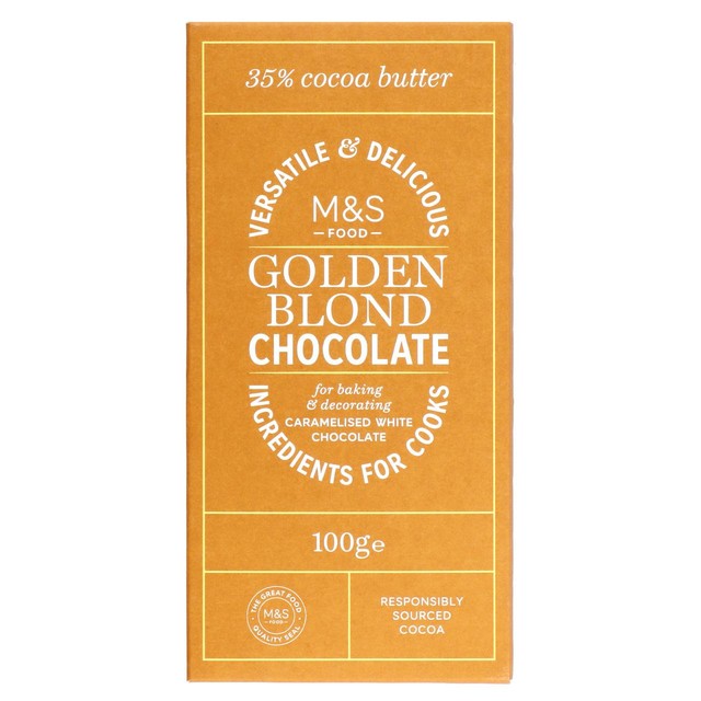 M&S Golden Blond caramelised white chocolate bar 100g, imported from the UK