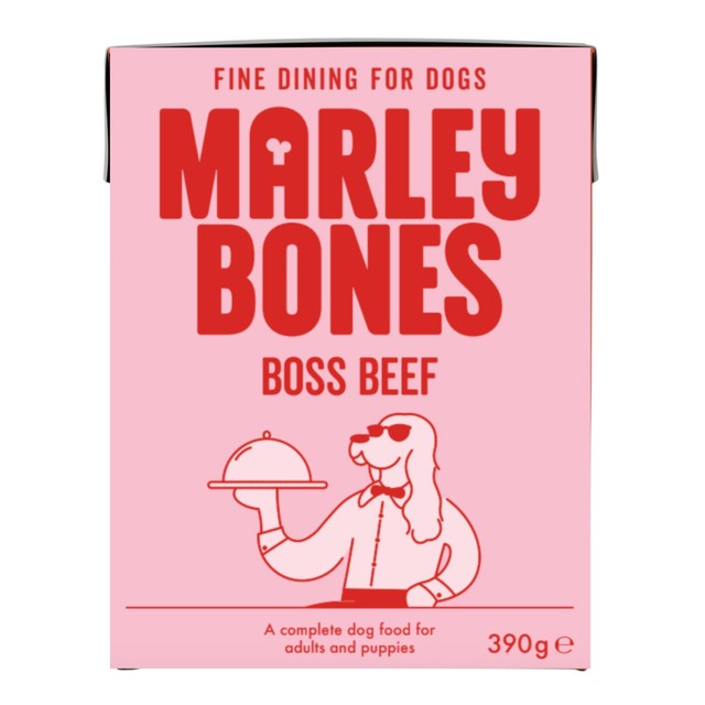 Marleybones wet dog food beef & superfoods 390g, imported from the UK
