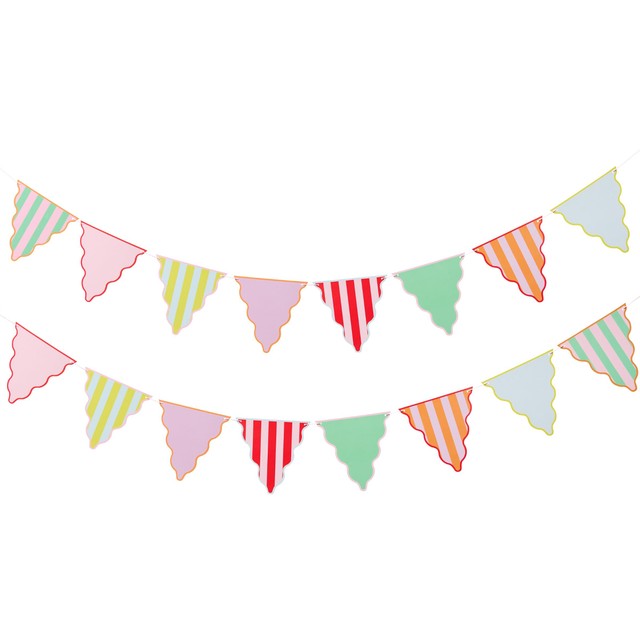 Hootyballoo Bright Banquet card bunting 4m, imported from the UK