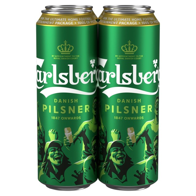 Carlsberg Danish Pilsner multipack 4 pint cans, imported from the UK