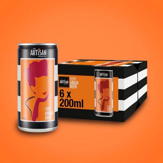 Artisan Drinks Co Fiery Ginger Beer 6x200ml cans - British product
