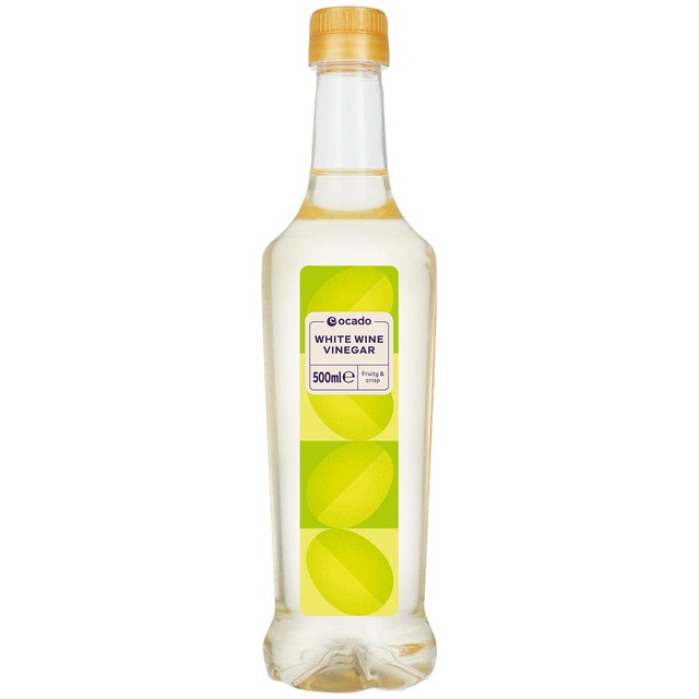 Ocado white wine vinegar 500ml, imported from the UK