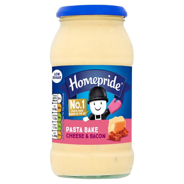 Homepride cheese and bacon pasta bake sauce 485g, UK version