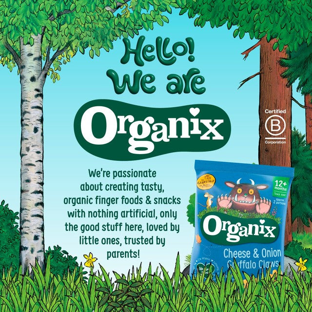 Organix Gruffalo cocoa and vanilla toddler biscuits 5 x 20g multipack, imported from the UK