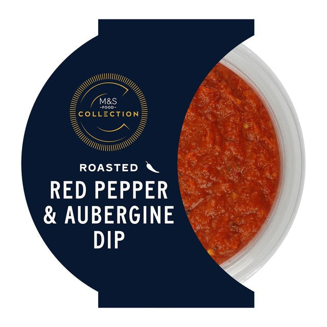 M&S roasted red pepper and aubergine dip 170g, imported from the UK