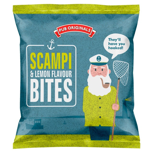 Pub Originals Scampi & Lemon Flavour Bites 40g, imported from the UK