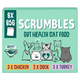 Scrumbles grain-free wet cat gravy pouches selection with chicken duck turkey 8 x 85g (British brand)