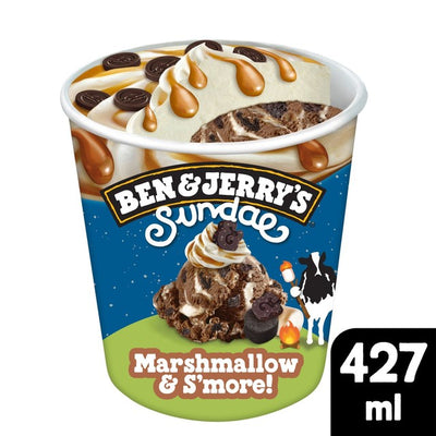 M&S Ben & Jerry's Marshmallow & S'more Ice Cream Tub 427ml- Buy online at McGrocer
