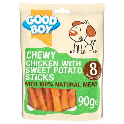 M&S Good Boy Chicken and Sweet Potato Stick Chew Dog Treats 90g- Buy online at McGrocer