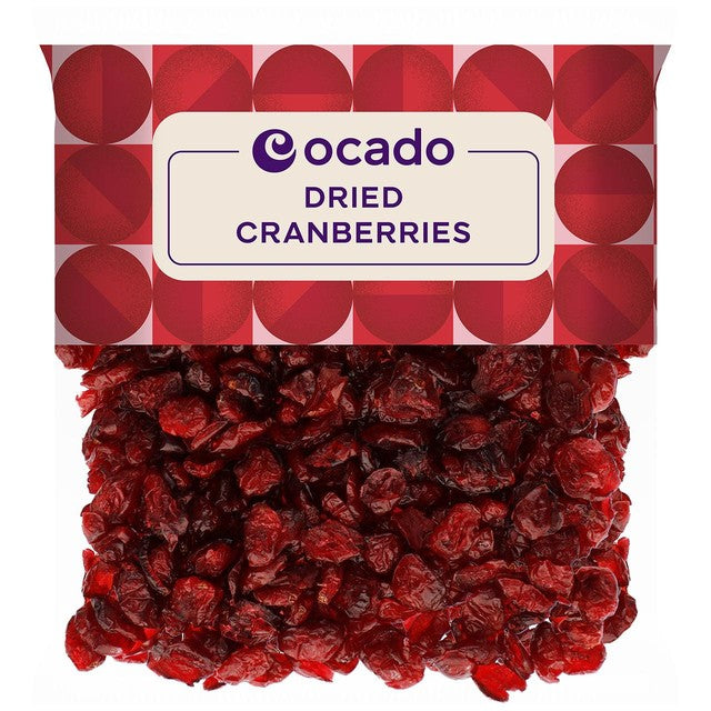 Ocado dried cranberries 200g, imported from the UK